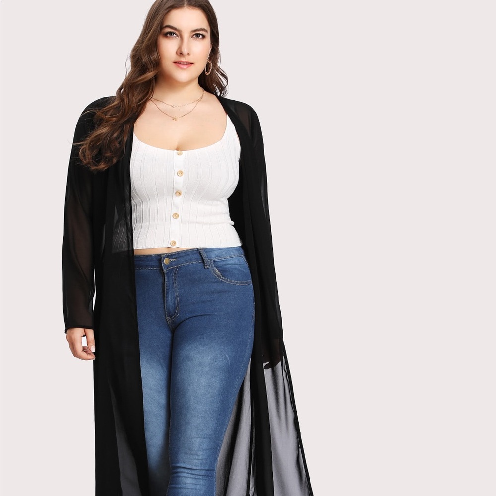 Long see through sheer cardigan 🤩